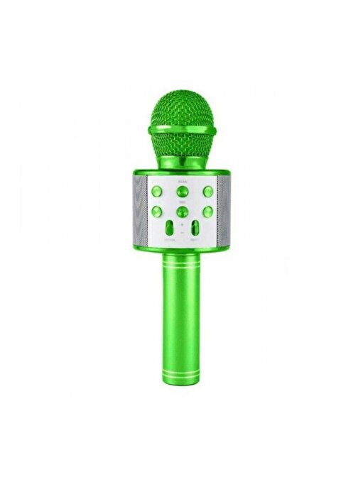 Pazariz Karaoke Bluetooth Kablosuz Mikrofon Hoparlör Ses Kayıt Yeşil Ws-858