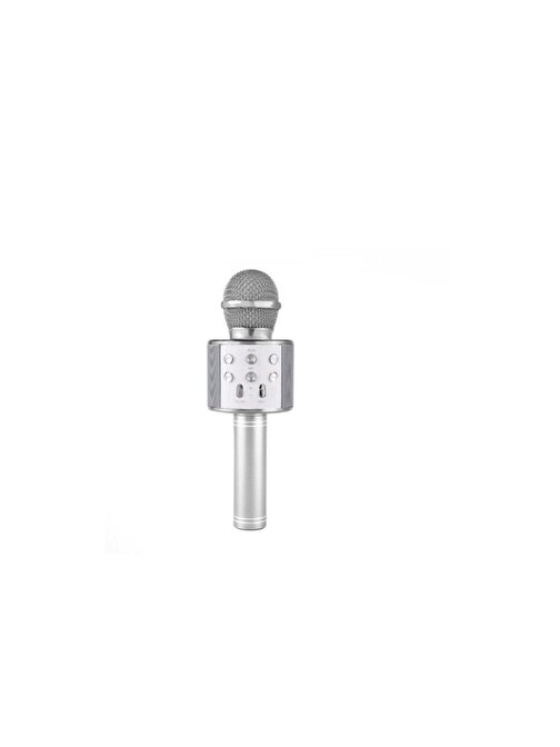 Pazariz Karaoke Mikrofon Dahili Hoparlörlü Usb Flash Destekli Ws-858 Silver