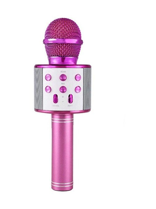 Pazariz Pembe Karaoke Bluetooth Mikrofon Ws-858 Usb Ses Değiştir