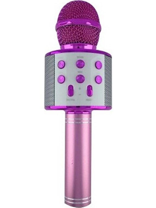 Pazariz Ws 858 Bluetooth Kablosuz Bağlantılı Karaoke Mikrofon Hoparlör Sd Kart Usb Giriş