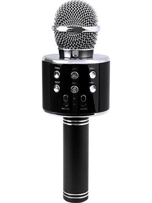 Pazariz WS-858 Bluetooth Karaoke Mikrofon Hoparlör - Siyah