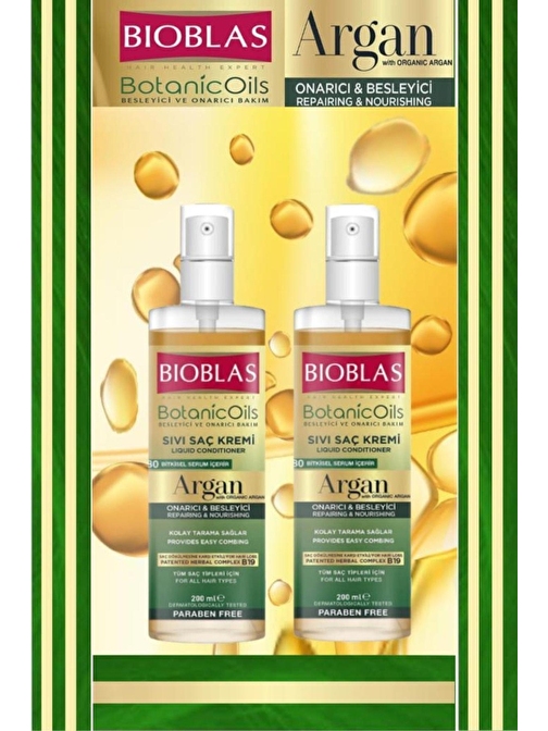 Bioblas Botanic Oils Argan Tüm Saç Tipleri İçin Besleyici Ve Onarıcı Bakım Sıvı Saç Kremi 200 ml