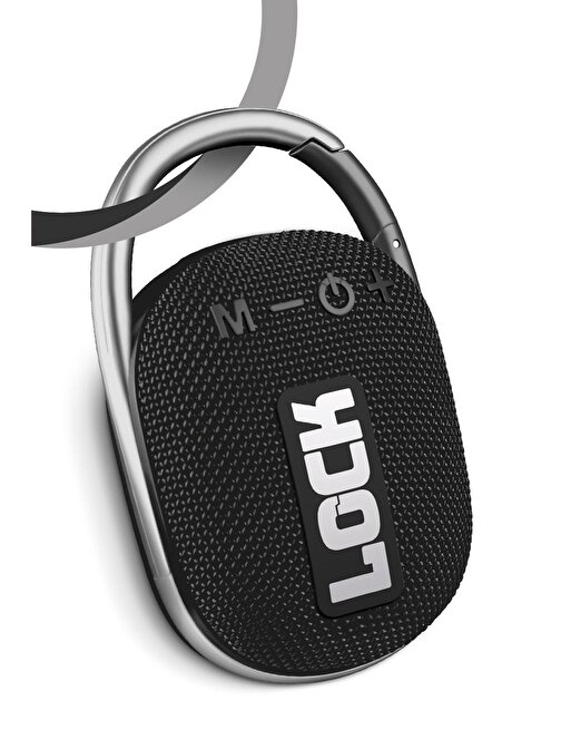 Powerway Lock Mini Kilit Özellikli Taşınabilir 5.3 Bluetooth Hoparlör Siyah