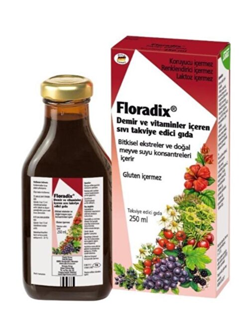 Floradix Demir Ve Vitaminler Içeren Takviye Edici Gıda 250 Ml-Skt:07/2024