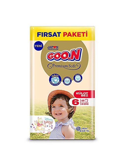 Goon Premium Soft Külot 15-25 kg 6 Numara Bebek Bezi 48 Adet