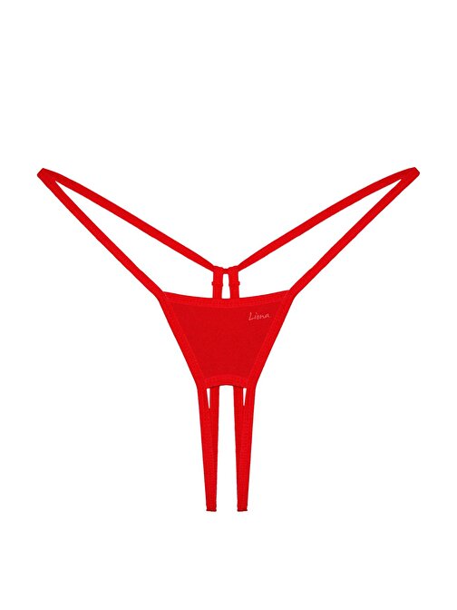 Liona Kadın Fantazi İç Giyim Parlak Kırmızı G-String Seksi İç Çamaşırı