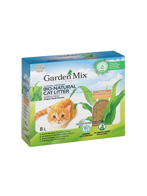 Gardenmix Topaklanan Mısır Lifli Kedi Kumu 8L