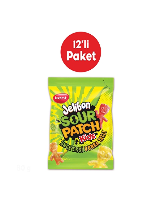 Jelibon Sour Patch Kids Karışık Meyve Aromalı Şekerleme 80 gr x 12 Adet