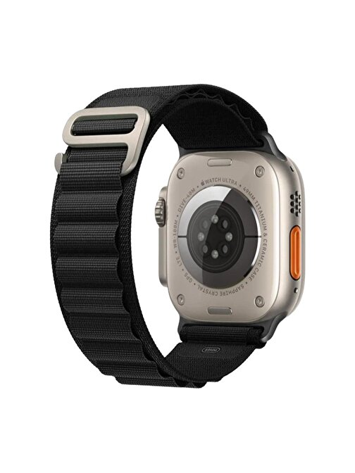 E2M KRD26 Apple Watch 38 - 40 - 41 mm Alpine Akıllı Saat Kordonu Siyah