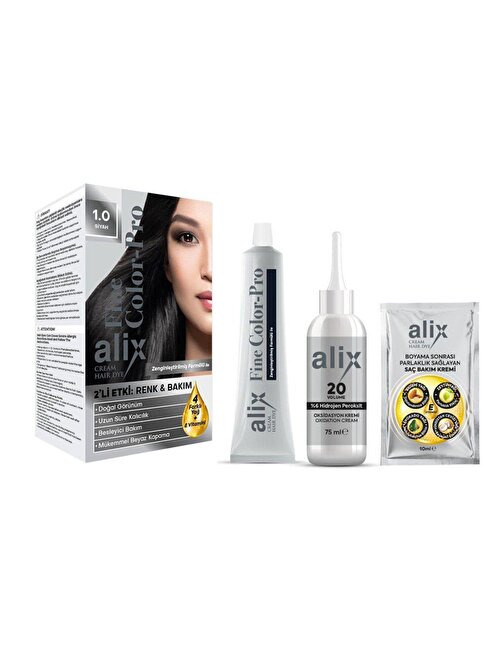 Alix 1.0 Siyah Saç Boyası Kiti