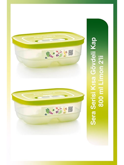 Tupperware Sera Serisi Kısa Gövdeli Kap 800 Ml Limon 2'Li