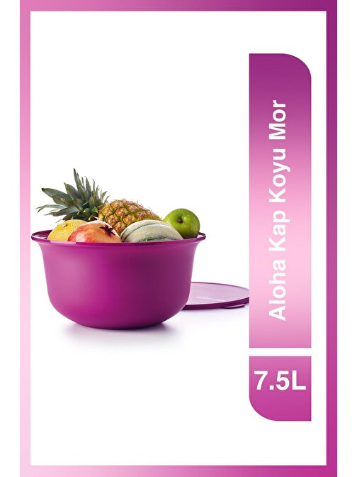 Tupperware Aloha Kap 7.5L Koyu Mor