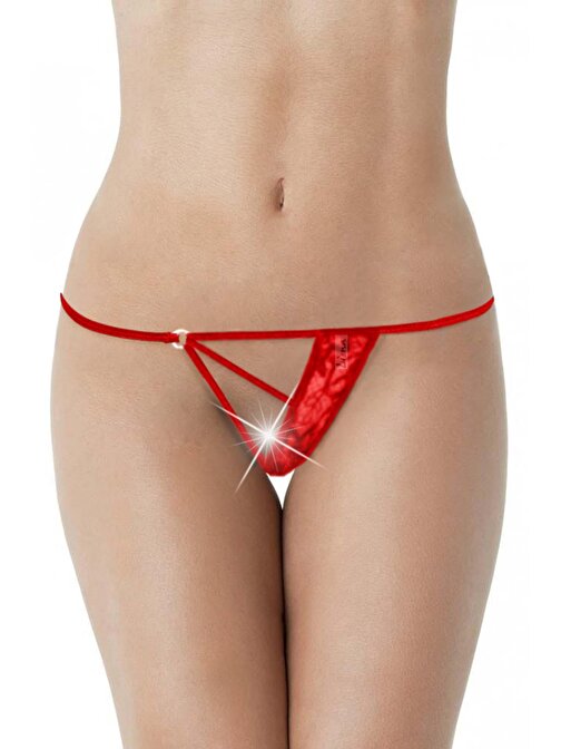 Liona Kırmızı Dantelli Fantazi İç Giyim Kadın Seksi İç Çamaşırı G String