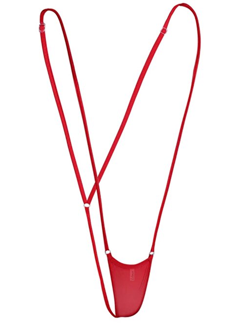 Liona Fantezi G String Askılı Transparan Kadın Kırmızı Fantazi Seksi İç Giyim Çamaşırı