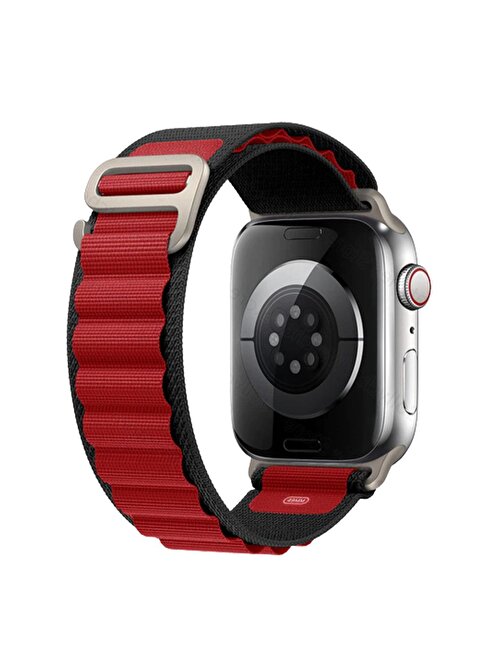 E2M APPLE WATCH 38 - 40 - 41mm KRD - 26 ALPINE ÇİFT RENKLİ BORDO KORDON