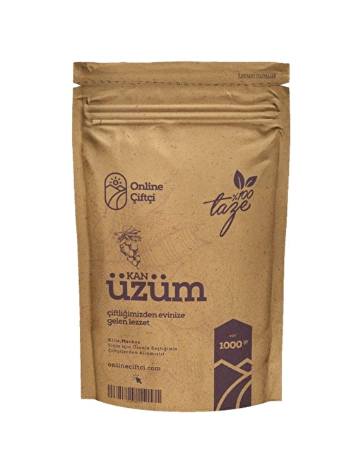 Onlineçiftçi Güneş Işığı ile Kurutulmuş Siyah Kuru Üzüm 1 kg