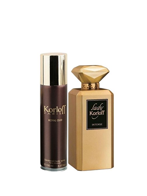 Korloff Lady Intense EDP 88ml + Royal Oud Deodorant 150 ml Kadın Parfüm Setleri