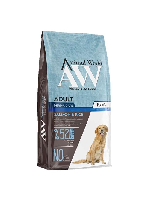 Animal World Derma Care Somonlu Ve Pirinçli Yetişkin Köpek Maması 15 Kg