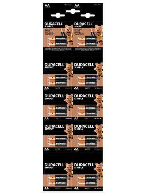 Duracell Alkalin Aa Kalem Piller 20 Li Paket