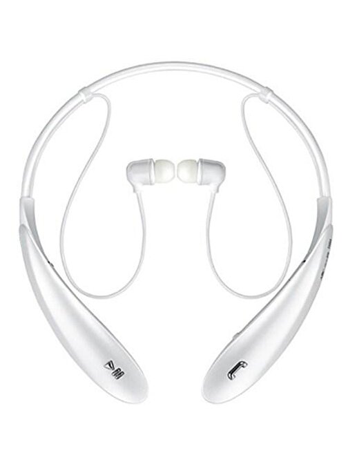 Ktools Kablosuz Silikonlu Kulak İçi Bluetooth Kulaklık Beyaz