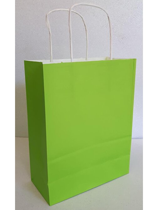 EventPartyStore KRAFT KAĞIT ÇANTA AÇIK YEŞİL 18CM X 24CM - 1 ADET