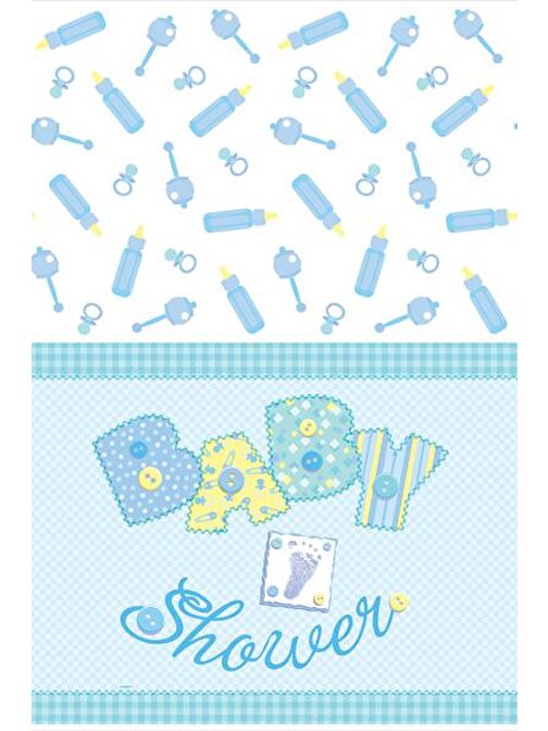 EventPartyStore BABY SHOWER MASA ÖRTÜSÜ MAVİ 137CM X 213CM (PLASTİK)