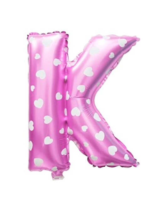 EventPartyStore FOLYO BALON K HARF PEMBE KALPLİ 40CM