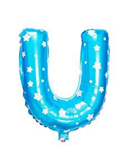 EventPartyStore FOLYO BALON U HARF MAVİ YILDIZLI 40CM