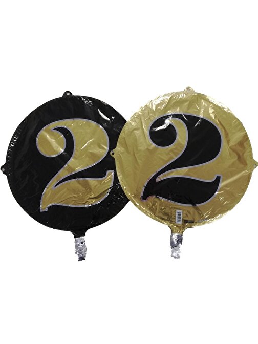 EventPartyStore FOLYO BALON RAKAM 2 ÇİFT TARAFLI GOLD-SİYAH 18'' (DÜ 15TL)