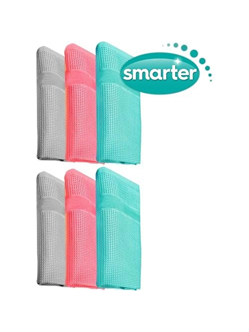 Smarter tüm Yüzeyler Mikrofiber Temizlik Bezi Renkli 6 Adet