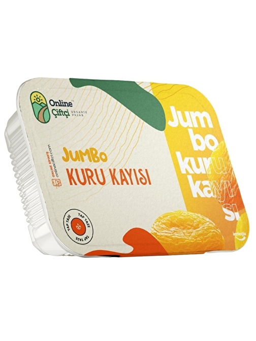 Onlineçiftçi Makine ile Kurutulmuş Sarı Jumbo Kuru Kayısı 400 gr