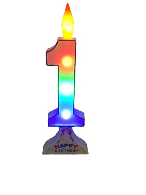 EventPartyStore LED 1 RAKAM MUM MAVİ 20CM (PİLLİ)