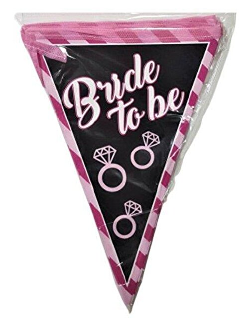 EventPartyStore BRİDE TO BE FLAMA SİYAH PEMBE 150 CM
