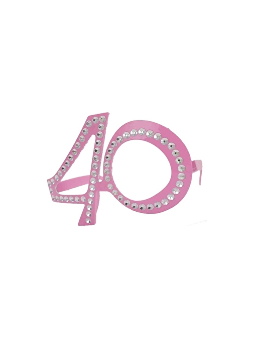 EventPartyStore 40 YAŞ PEMBE PARILTILI GÖZLÜK