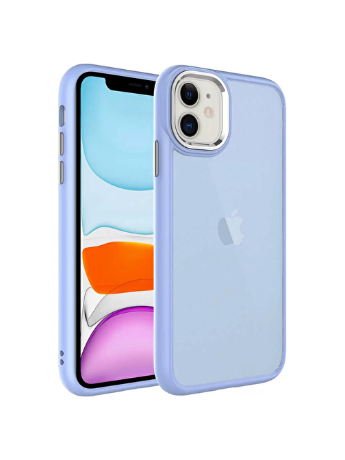 Lopard Apple iPhone 11 Kılıf Buzlu Sert PC Lopard May Kapak Lila