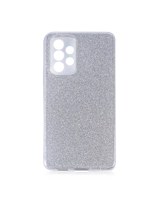Lopard Samsung Galaxy A73 Kılıf Shining Parlak Simli Silikon Kapak Gümüş