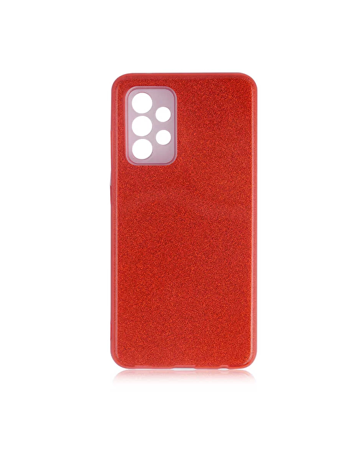 Lopard Samsung Galaxy A73 Kılıf Shining Parlak Simli Silikon Kapak Kırmızı