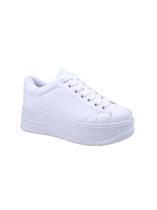 Papuç Sepeti 2596 Kadın Yüksek Topuk Günlük Sneaker Ayakkabı 38