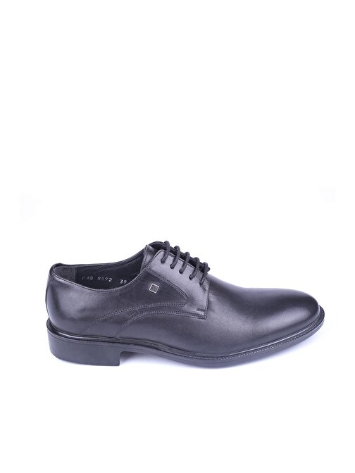 Fosco 8592 Erkek Siyah Hakiki Deri Klasik Kauçuk Ayakkabı