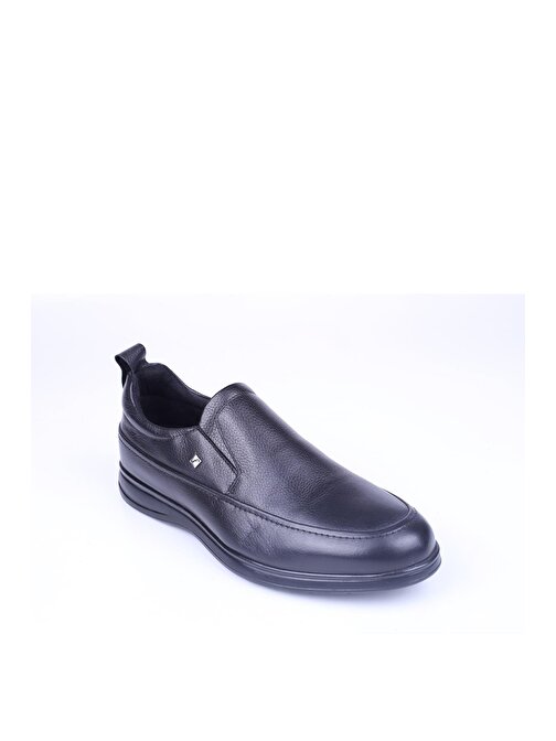 Fosco 9547 Erkek Siyah Hakiki Deri Klasik Kauçuk Ayakkabı