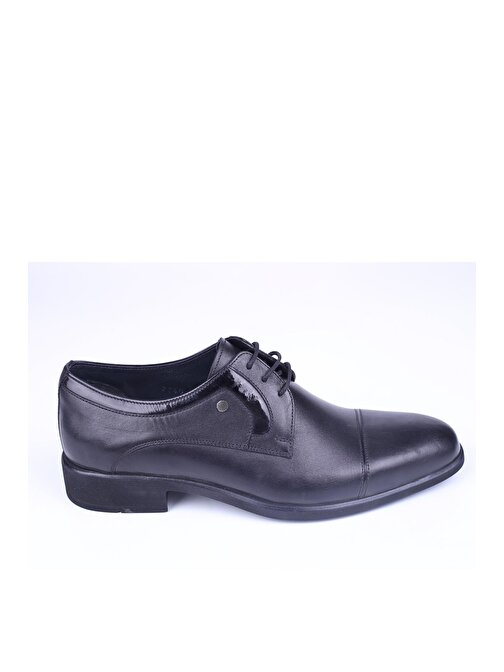 Burç 2240 Erkek Siyah Hakiki Deri Klasik Bağcıklı Ayakkabı