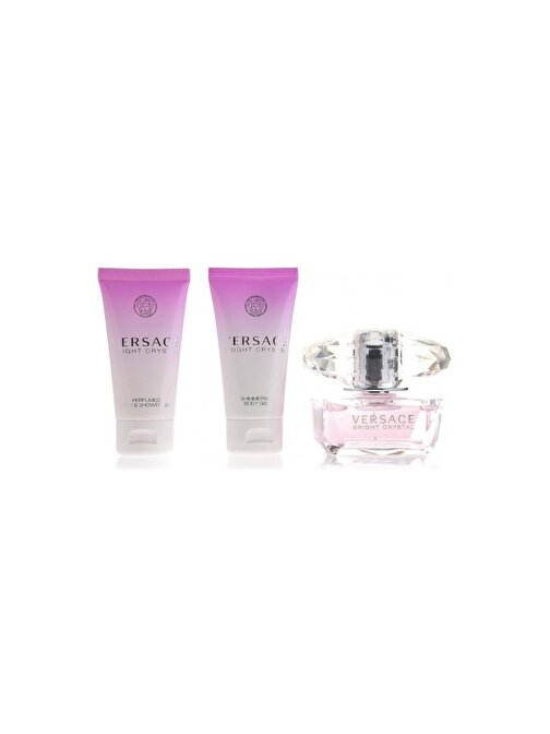 Versace Bright Crystal Eau De Toilette 90ml + Shower Gel 100ml + Body Lotion 100ml + Eau De Parfum 5ml