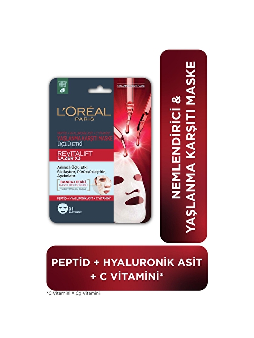 L'Oreal Paris Normal Cilt Lazer X3 Yaşlanma Karşıtı Maske