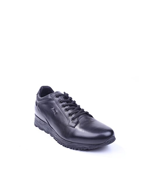 Fosco 2585 Siyah Bağcıklı Erkek Hakiki Deri Günlük Ayakkabı