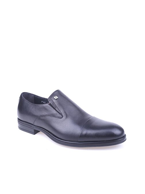 Fosco 2906 Erkek Siyah Hakiki Deri Bağcıksız Klasik Ayakkabı