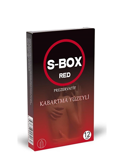 S Box Rezervuar Uçlu Lateks Kayganlaştırıcı Tırtıklı Normal Kalınlık 12Li Prezervatif