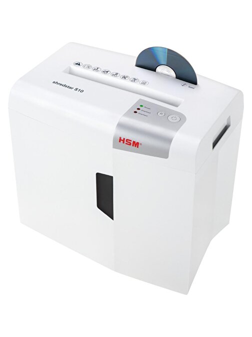 HSM Shredstar S10 Düz - Şerit Kesim Kağıt Kırpma Makinesi - CD - Evrak İmha Makinesi 6 mm 18 l Beyaz - Gümüş