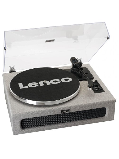 Lenco LS-440GY Modern Dahili Hoparlörlü Bluetoothlu Gramofonsuz Çantasız Kumaş Pikap Gri