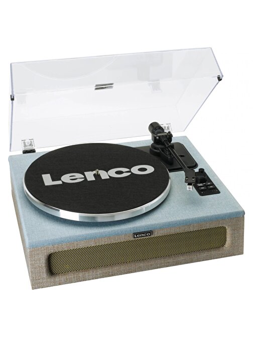 Lenco LS-440BUBG Modern Dahili Hoparlörlü Bluetoothlu Gramofonsuz Çantasız Kumaş Pikap Mavi