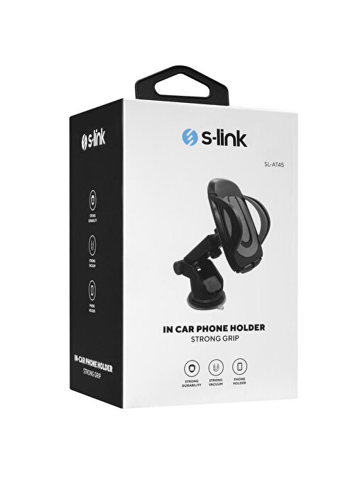 S-Link Sl-At45 Vantuz + Braketi 360 Derece Siyah-Gri Telefon Tutucu